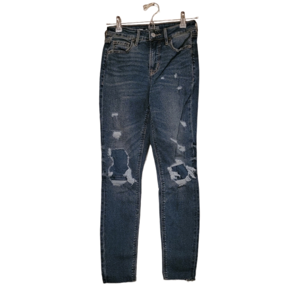 Blue Old Navy Women's High Rise Rockstar Super Skinny Jeans